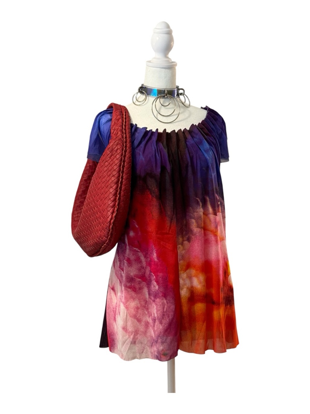 Vivienne Tam fish scale print mesh top.